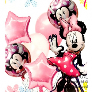 SET DE GLOBOS METALIZADO MINNIE 5 UNIDADES X 1